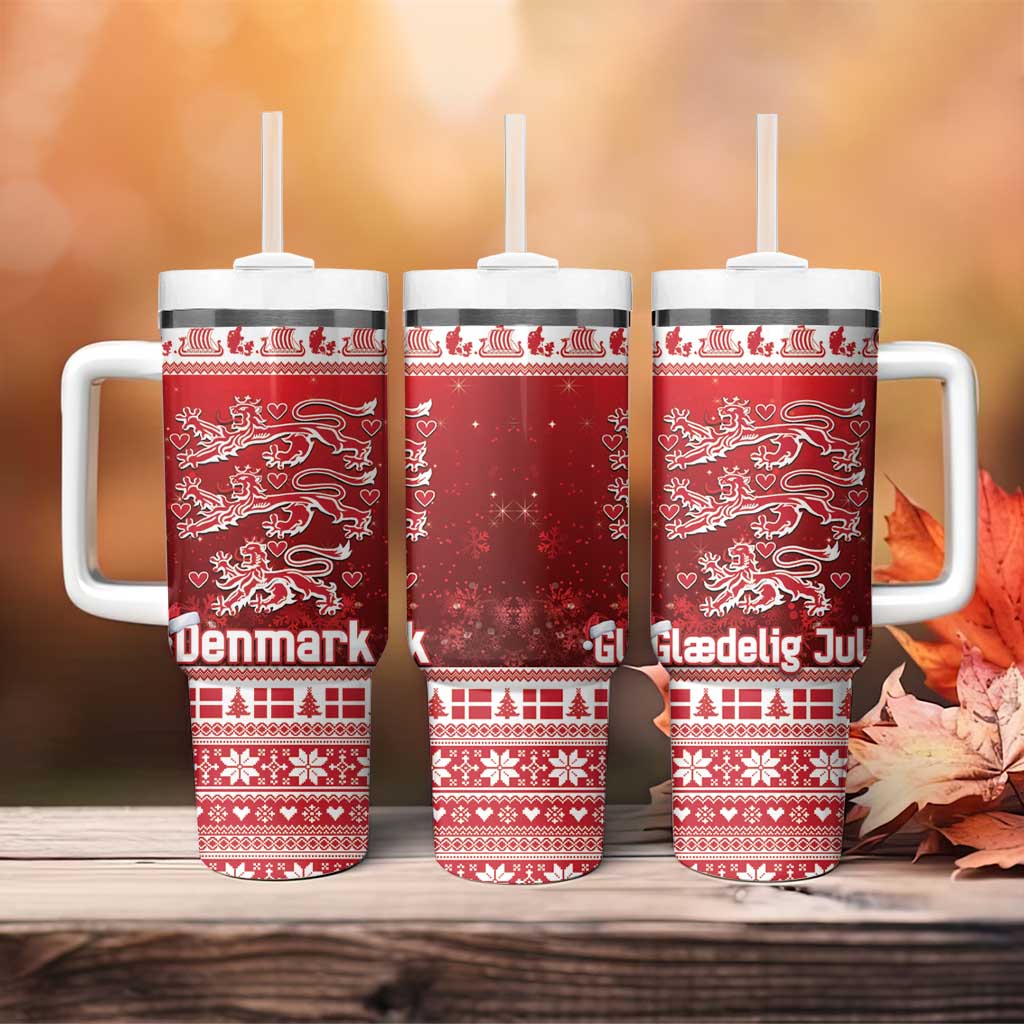 Denmark Christmas Tumbler With Handle Three Danish Lions - Wonder Print Shop