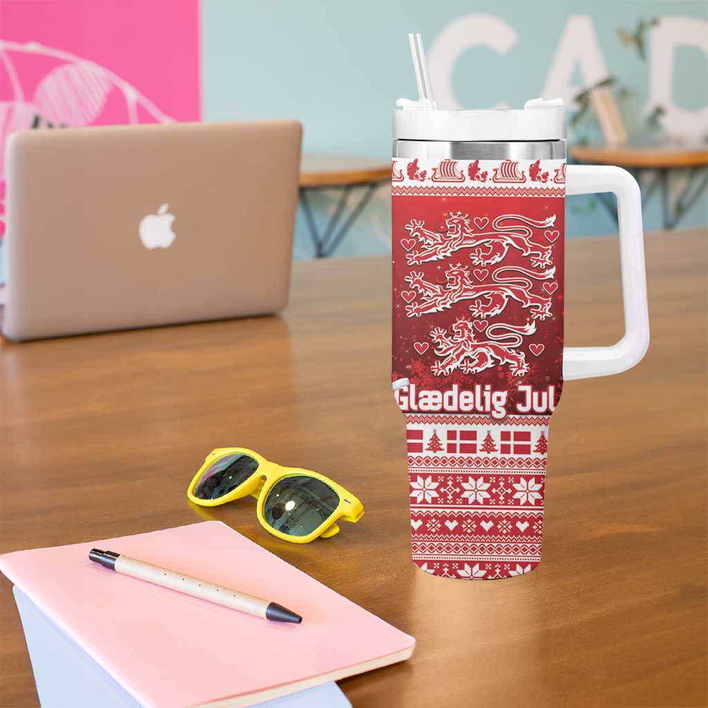 Denmark Christmas Tumbler With Handle Three Danish Lions - Wonder Print Shop