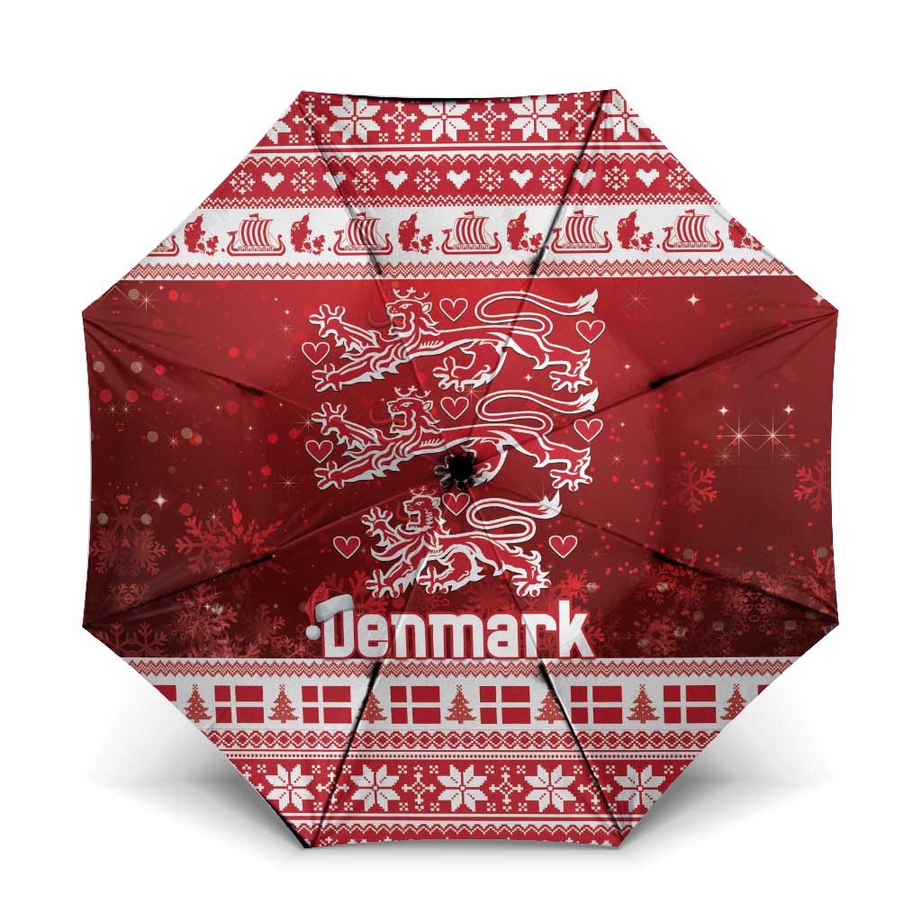Denmark Christmas Umbrella Three Danish Lions - Wonder Print Shop