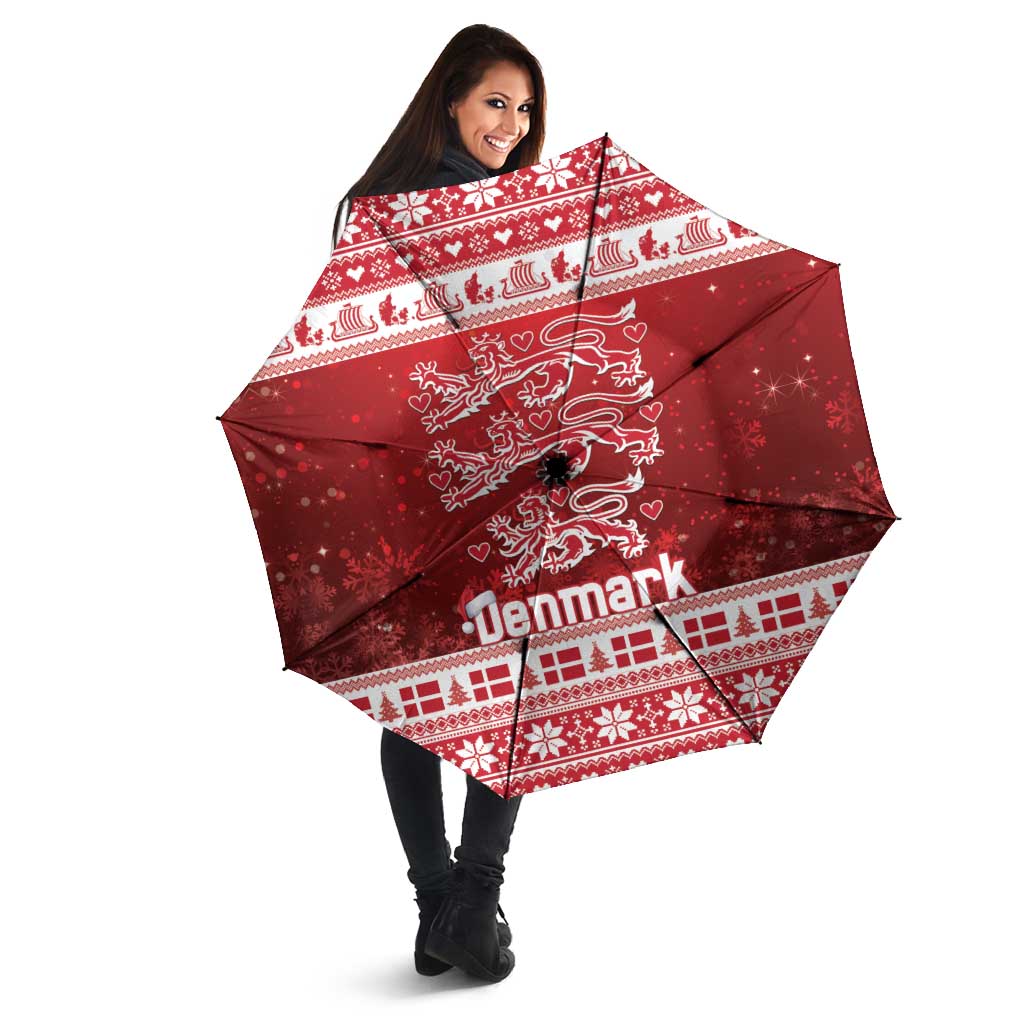 Denmark Christmas Umbrella Three Danish Lions - Wonder Print Shop