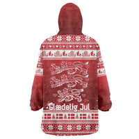 Denmark Christmas Wearable Blanket Hoodie Three Danish Lions - Wonder Print Shop