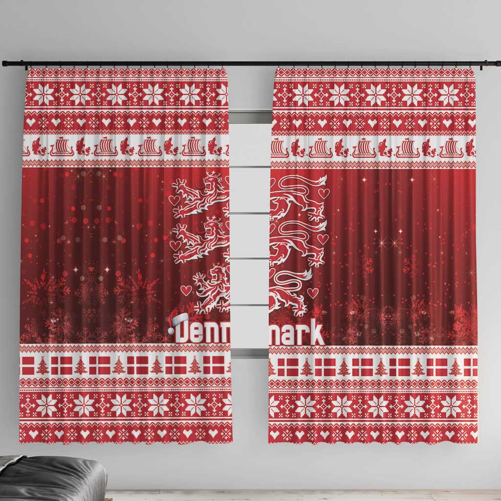 Denmark Christmas Window Curtain Three Danish Lions - Wonder Print Shop