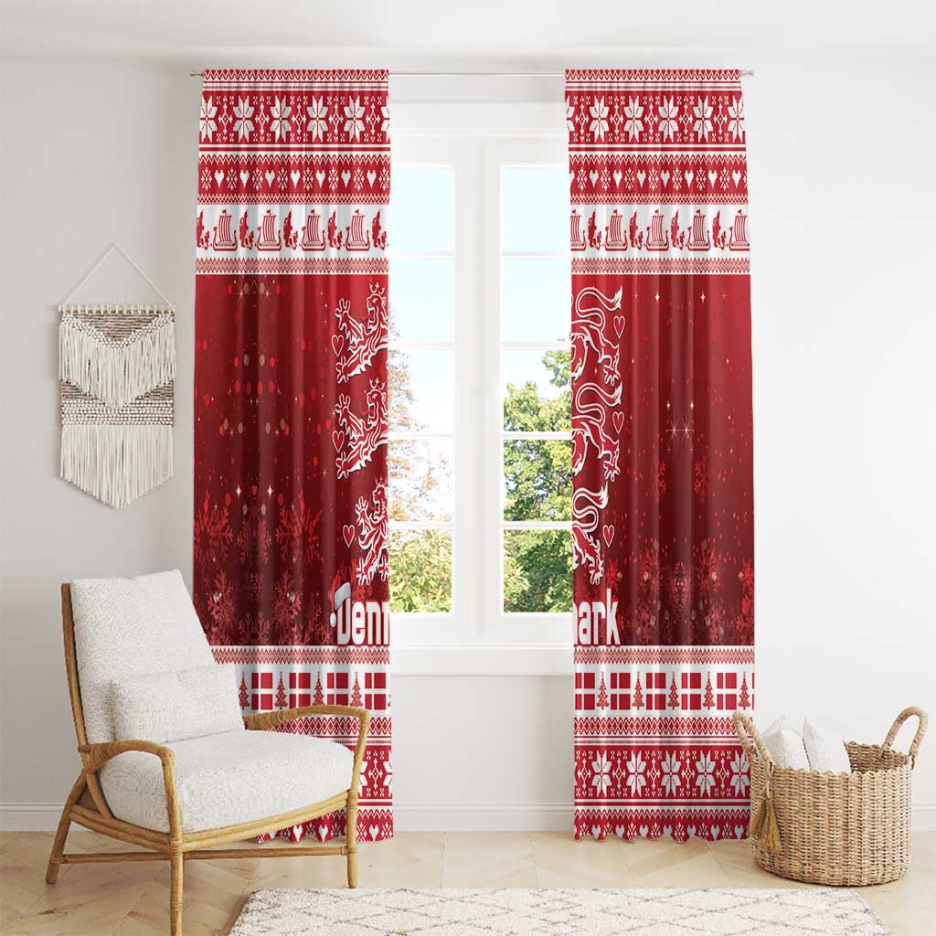 Denmark Christmas Window Curtain Three Danish Lions - Wonder Print Shop