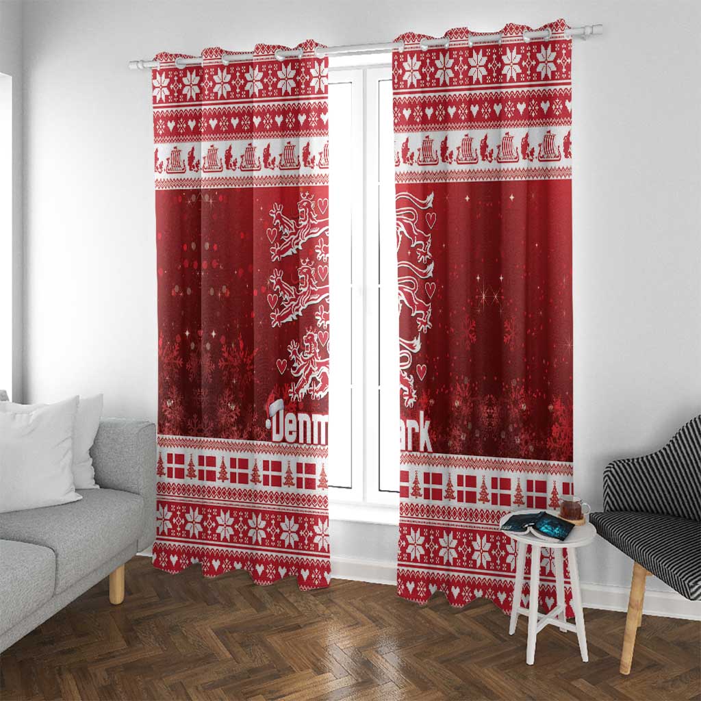 Denmark Christmas Window Curtain Three Danish Lions - Wonder Print Shop