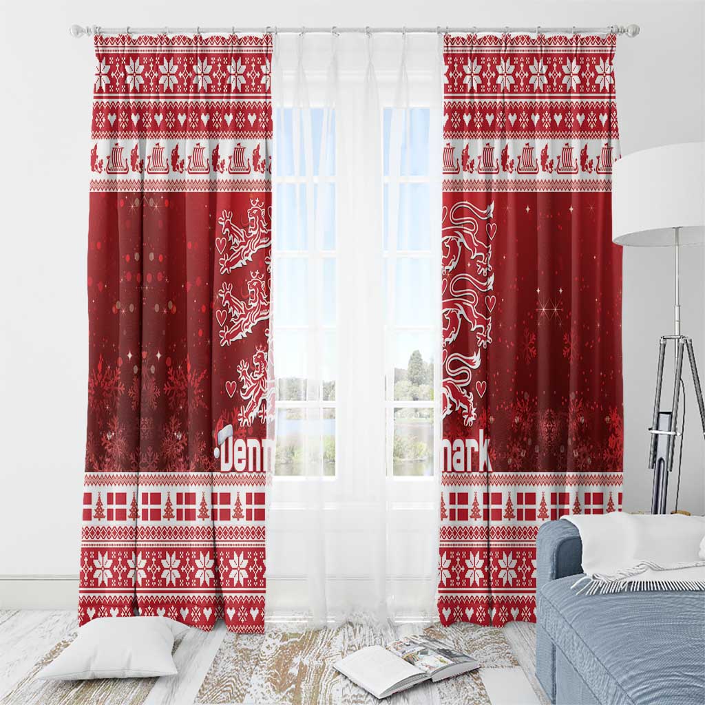 Denmark Christmas Window Curtain Three Danish Lions - Wonder Print Shop