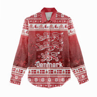 Denmark Christmas Women Casual Shirt Three Danish Lions - Wonder Print Shop