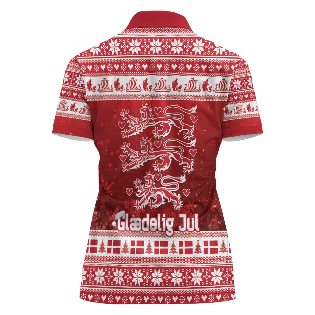 Denmark Christmas Women Polo Shirt Three Danish Lions - Wonder Print Shop