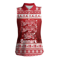Denmark Christmas Women Sleeveless Polo Shirt Three Danish Lions - Wonder Print Shop