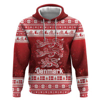 Denmark Christmas Zip Hoodie Three Danish Lions - Wonder Print Shop