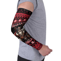 Denmark Santa Viking Christmas Arm Sleeves Julemanden Goes Viking - Wonder Print Shop
