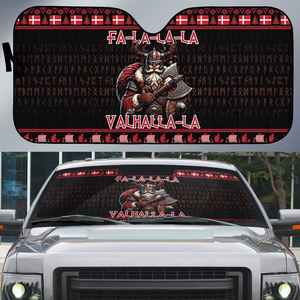 Denmark Santa Viking Christmas Auto Sun Shade Julemanden Goes Viking - Wonder Print Shop