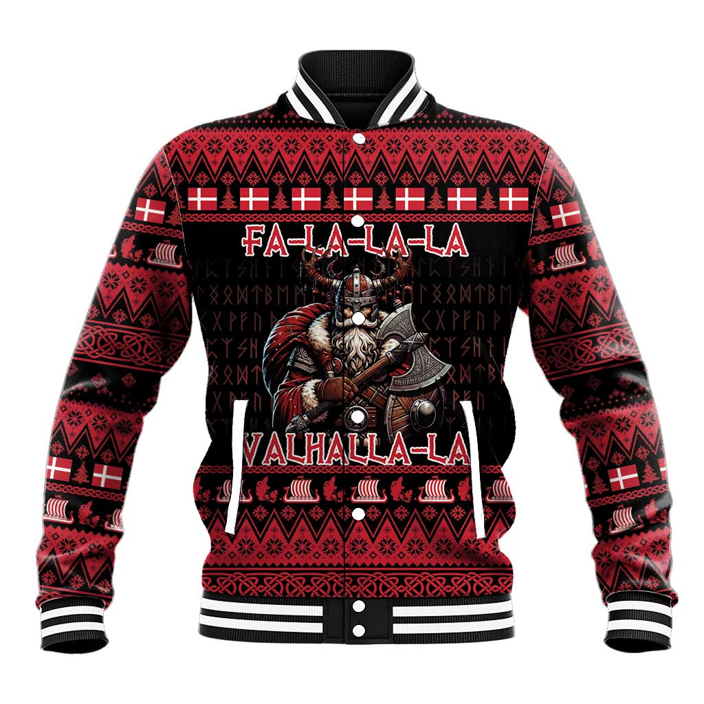 Denmark Santa Viking Christmas Baseball Jacket Julemanden Goes Viking - Wonder Print Shop