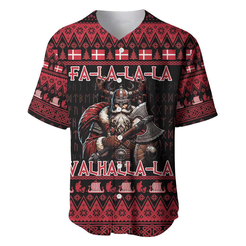Denmark Santa Viking Christmas Baseball Jersey Julemanden Goes Viking - Wonder Print Shop