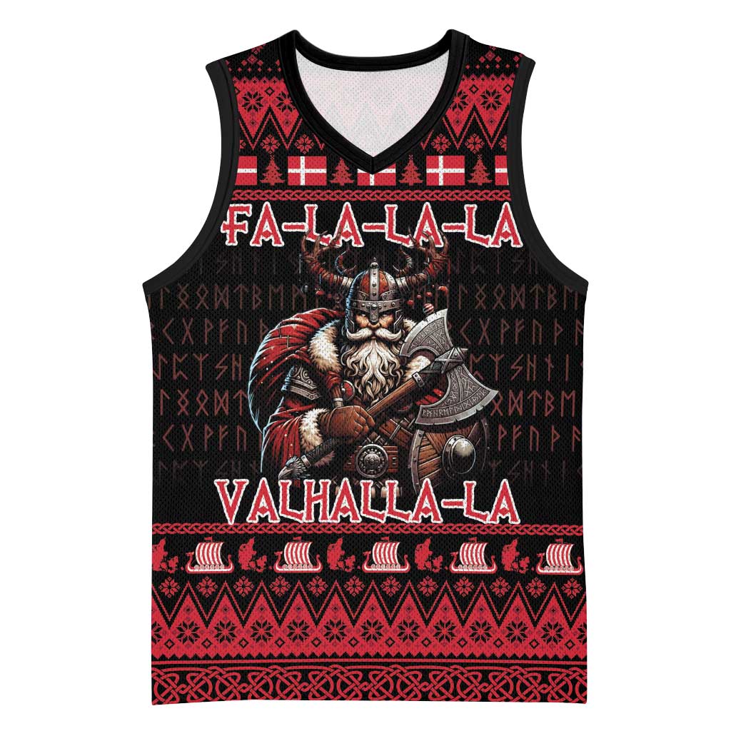 Denmark Santa Viking Christmas Basketball Jersey Julemanden Goes Viking - Wonder Print Shop