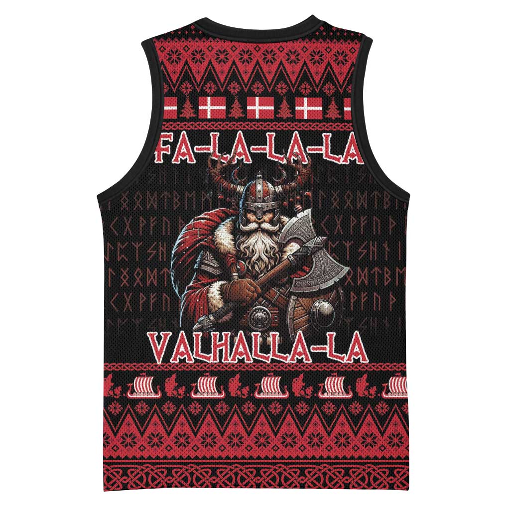 Denmark Santa Viking Christmas Basketball Jersey Julemanden Goes Viking - Wonder Print Shop