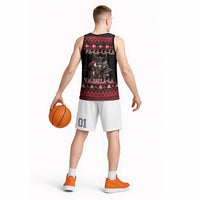Denmark Santa Viking Christmas Basketball Jersey Julemanden Goes Viking - Wonder Print Shop