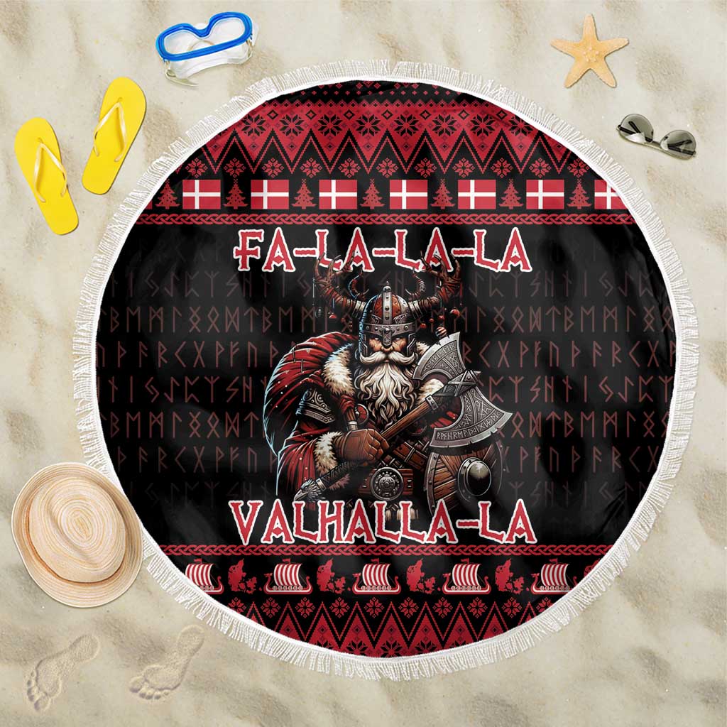 Denmark Santa Viking Christmas Beach Blanket Julemanden Goes Viking - Wonder Print Shop