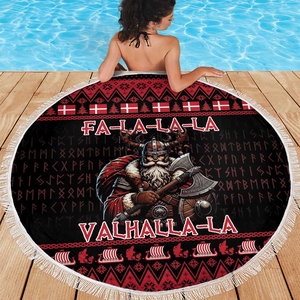 Denmark Santa Viking Christmas Beach Blanket Julemanden Goes Viking - Wonder Print Shop