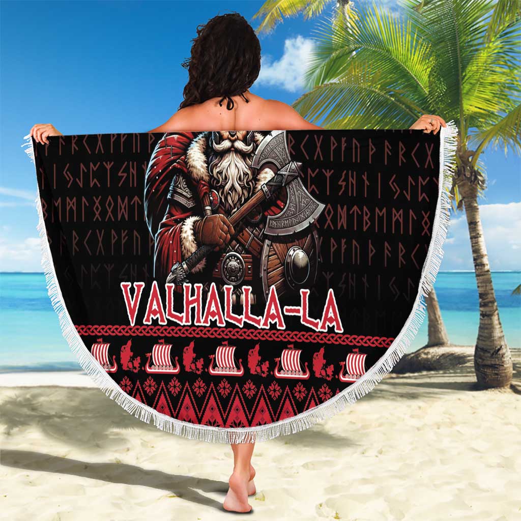 Denmark Santa Viking Christmas Beach Blanket Julemanden Goes Viking - Wonder Print Shop
