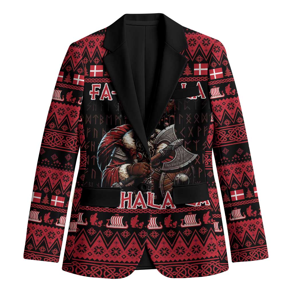 Denmark Santa Viking Christmas Blazer Julemanden Goes Viking - Wonder Print Shop