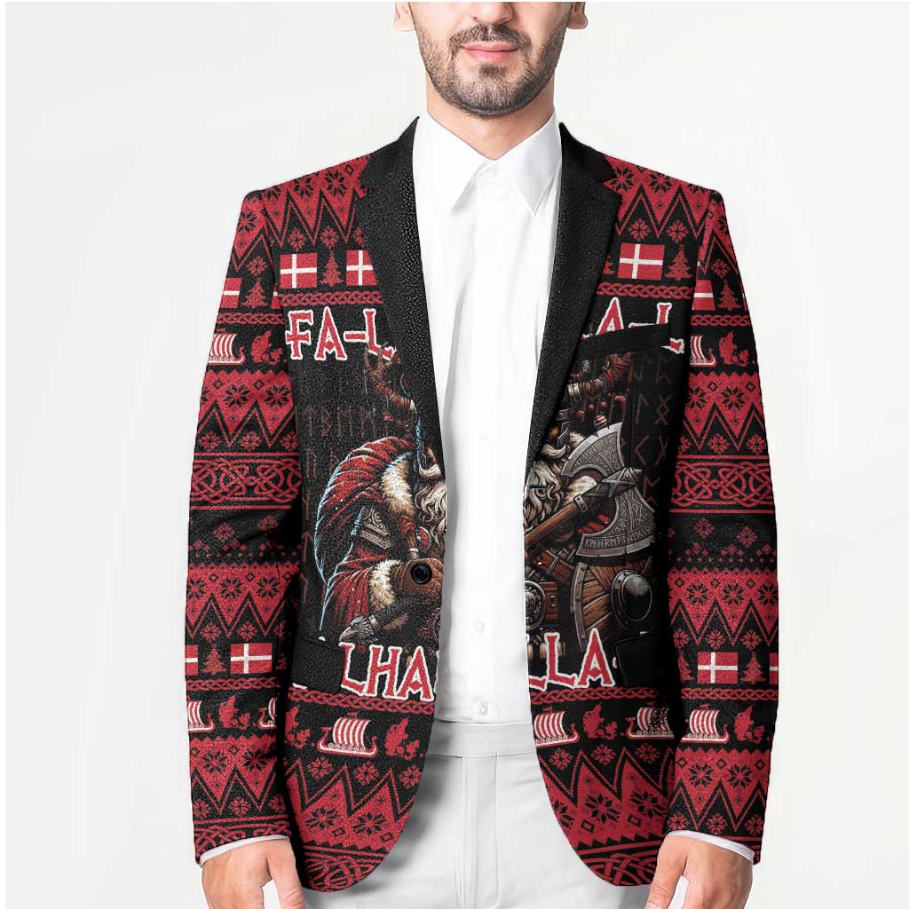 Denmark Santa Viking Christmas Blazer Julemanden Goes Viking - Wonder Print Shop