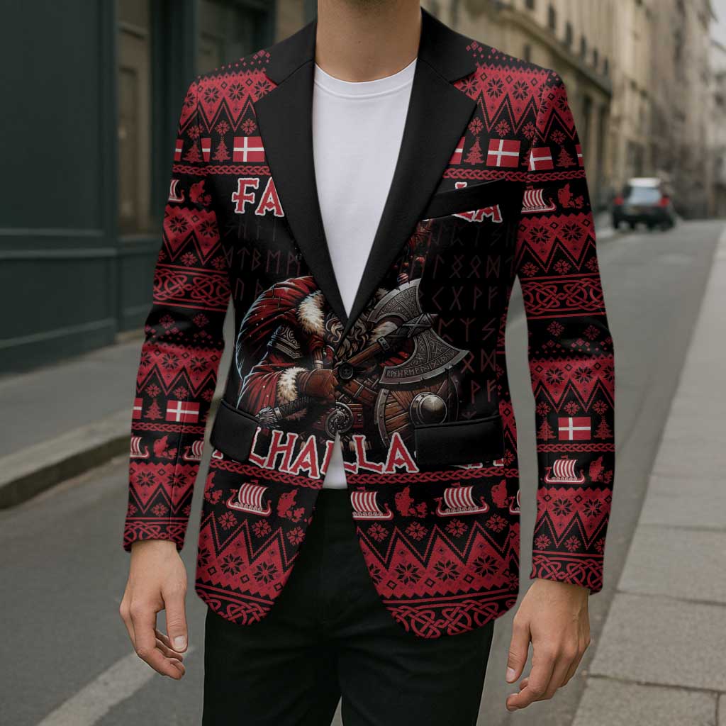 Denmark Santa Viking Christmas Blazer Julemanden Goes Viking - Wonder Print Shop