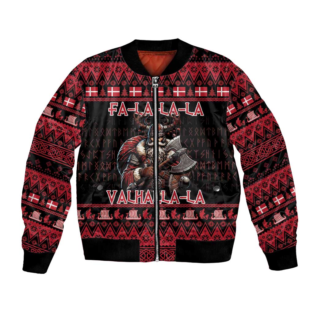 Denmark Santa Viking Christmas Bomber Jacket Julemanden Goes Viking - Wonder Print Shop