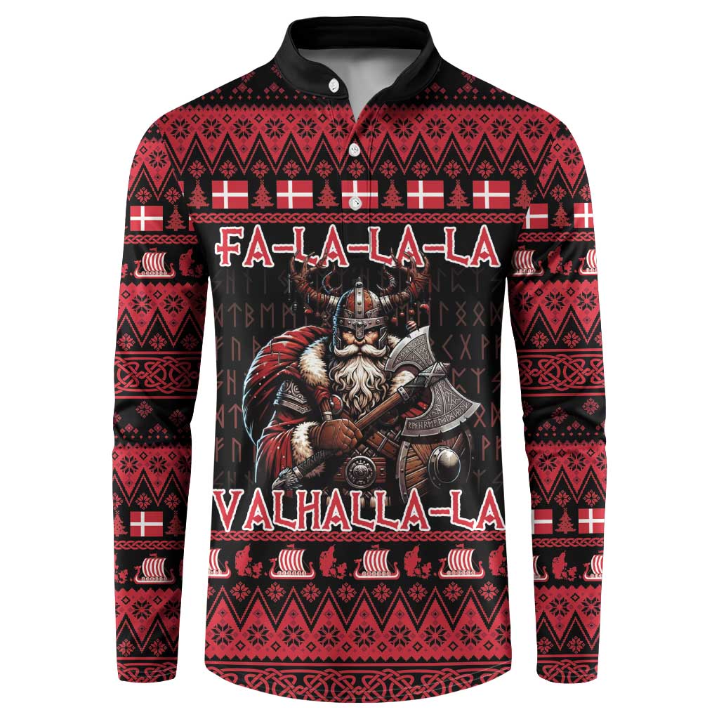 Denmark Santa Viking Christmas Button Sweatshirt Julemanden Goes Viking - Wonder Print Shop