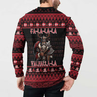 Denmark Santa Viking Christmas Button Sweatshirt Julemanden Goes Viking - Wonder Print Shop
