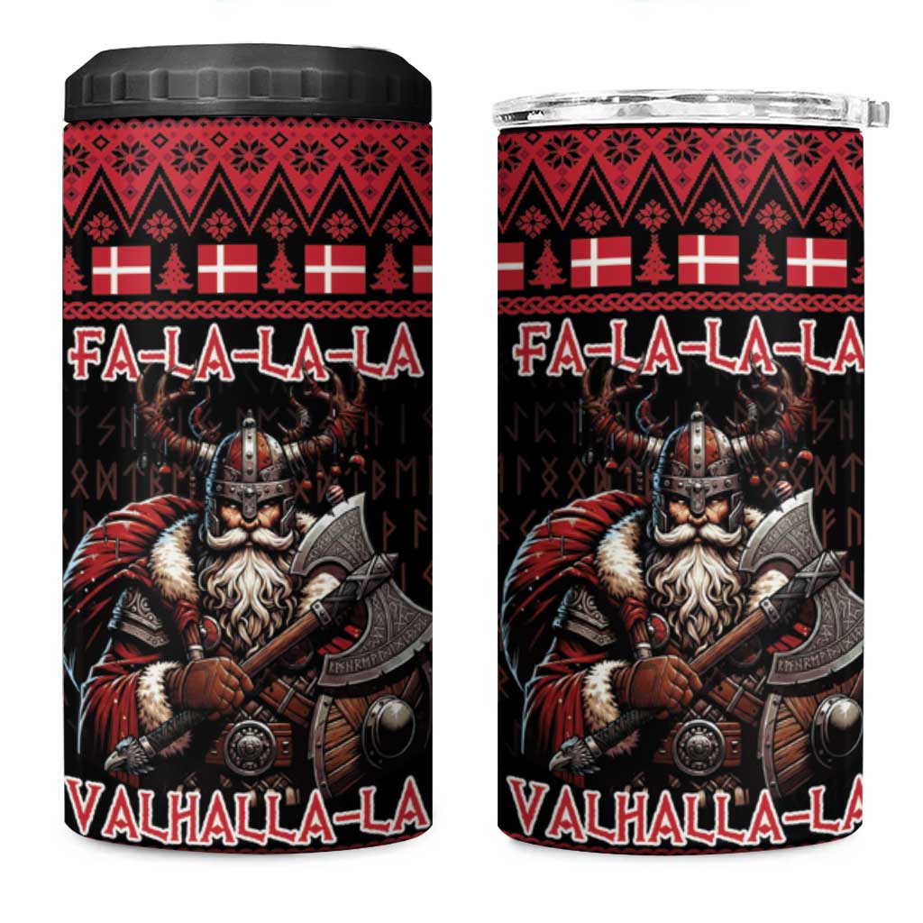 Denmark Santa Viking Christmas 4 in 1 Can Cooler Tumbler Julemanden Goes Viking - Wonder Print Shop
