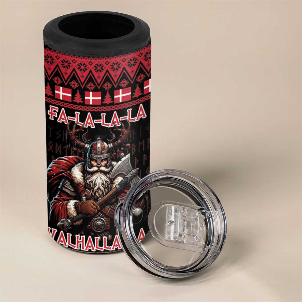 Denmark Santa Viking Christmas 4 in 1 Can Cooler Tumbler Julemanden Goes Viking - Wonder Print Shop