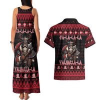 Denmark Santa Viking Christmas Couples Matching Tank Maxi Dress and Hawaiian Shirt Julemanden Goes Viking - Wonder Print Shop