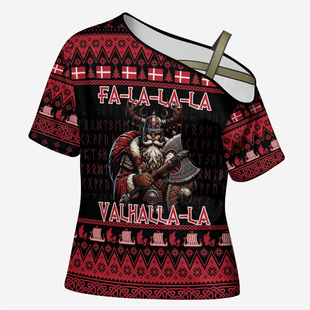 Denmark Santa Viking Christmas Cross Shoulder Shirt Julemanden Goes Viking - Wonder Print Shop