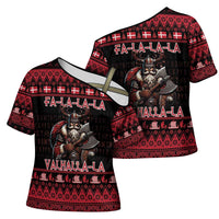 Denmark Santa Viking Christmas Cross Shoulder Shirt Julemanden Goes Viking - Wonder Print Shop