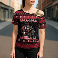 Denmark Santa Viking Christmas Cross Shoulder Shirt Julemanden Goes Viking - Wonder Print Shop