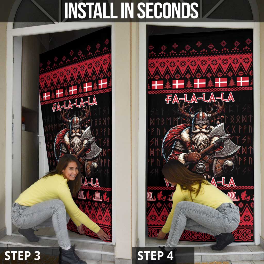Denmark Santa Viking Christmas Door Cover Julemanden Goes Viking - Wonder Print Shop