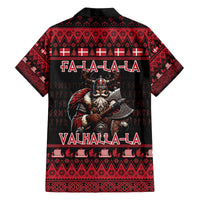 Denmark Santa Viking Christmas Family Matching Off The Shoulder Long Sleeve Dress and Hawaiian Shirt Julemanden Goes Viking - Wonder Print Shop