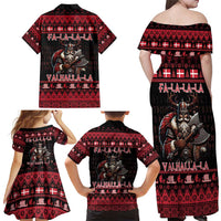 Denmark Santa Viking Christmas Family Matching Off Shoulder Maxi Dress and Hawaiian Shirt Julemanden Goes Viking - Wonder Print Shop
