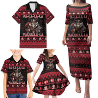 Denmark Santa Viking Christmas Family Matching Puletasi and Hawaiian Shirt Julemanden Goes Viking - Wonder Print Shop