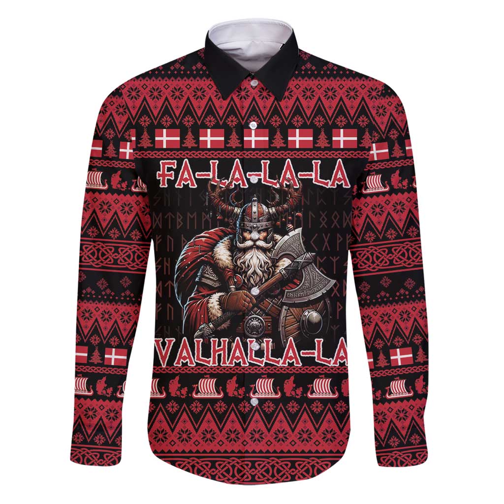 Denmark Santa Viking Christmas Family Matching Puletasi and Hawaiian Shirt Julemanden Goes Viking - Wonder Print Shop