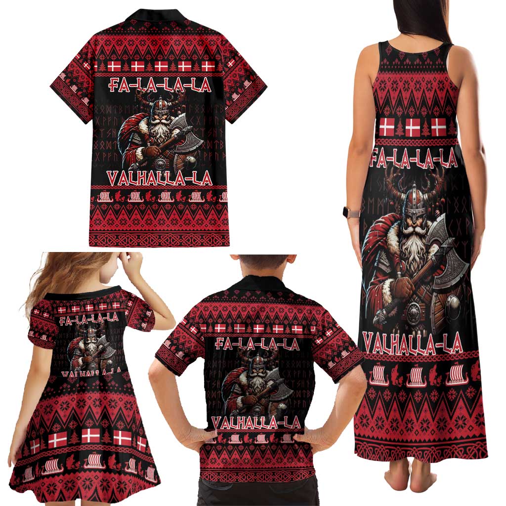Denmark Santa Viking Christmas Family Matching Tank Maxi Dress and Hawaiian Shirt Julemanden Goes Viking - Wonder Print Shop