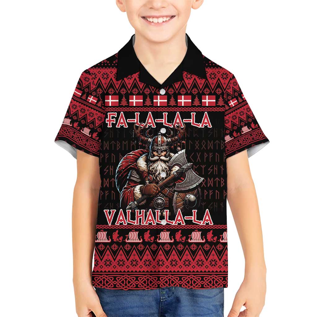 Denmark Santa Viking Christmas Family Matching Tank Maxi Dress and Hawaiian Shirt Julemanden Goes Viking - Wonder Print Shop