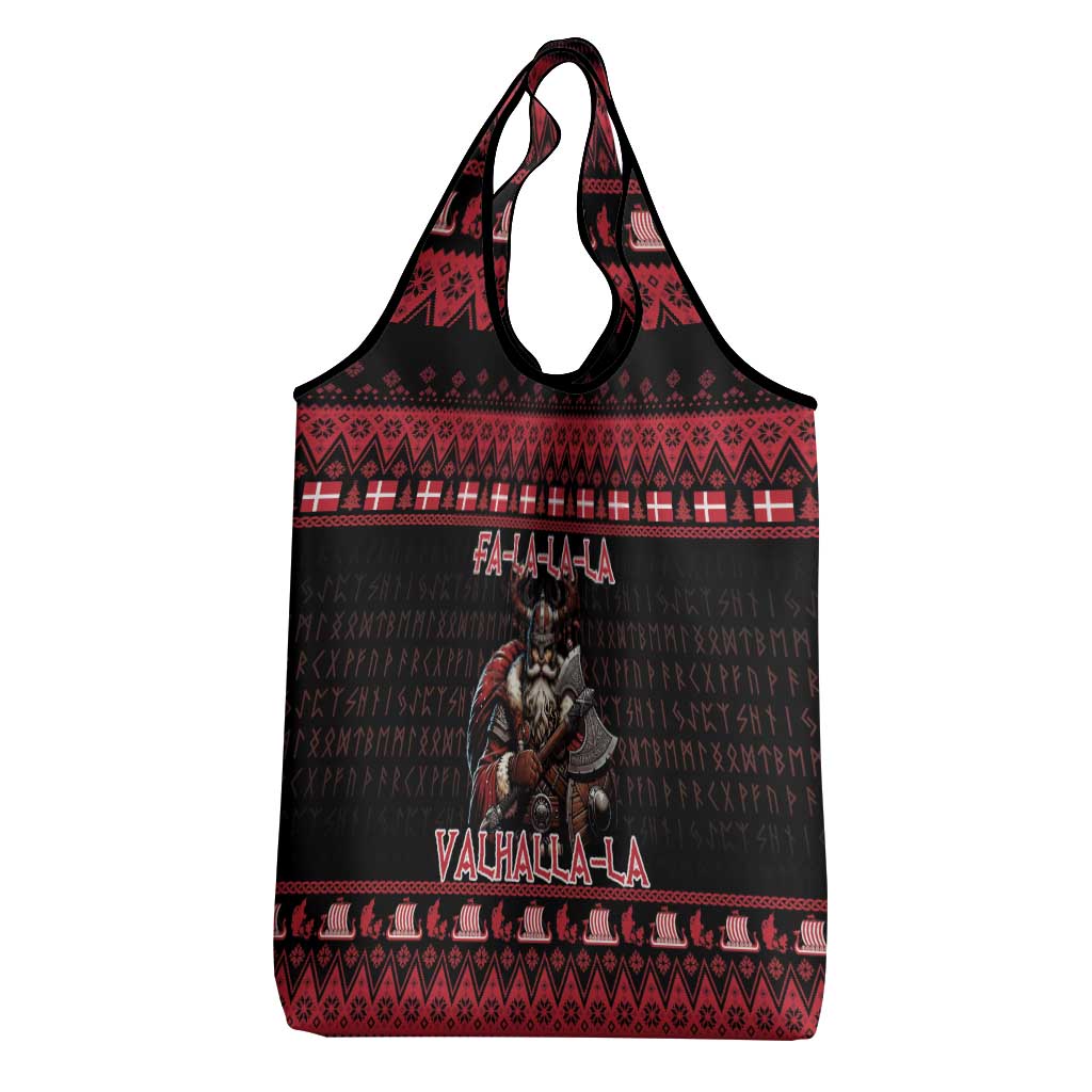 Denmark Santa Viking Christmas Grocery Bag Julemanden Goes Viking - Wonder Print Shop