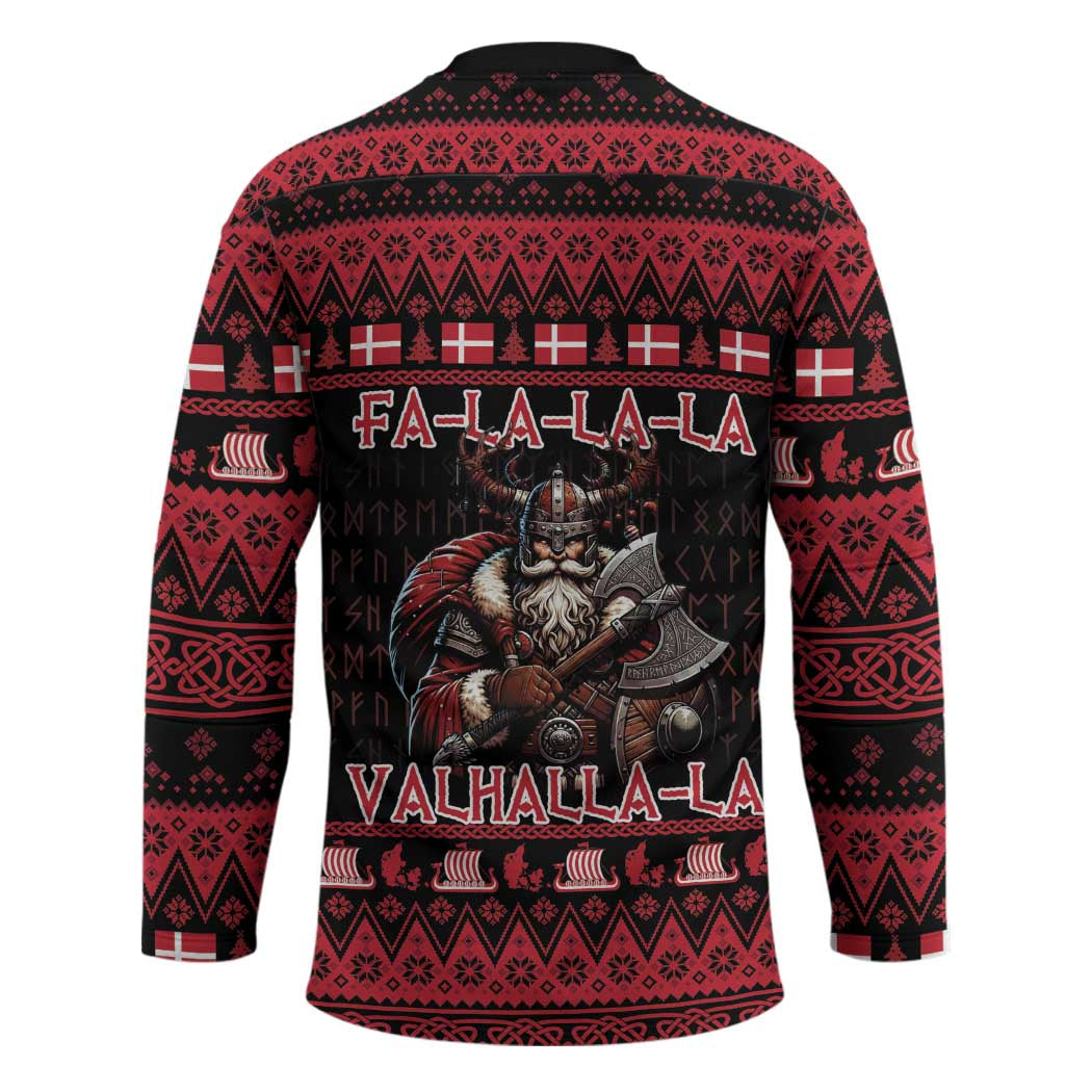 Denmark Santa Viking Christmas Hockey Jersey Julemanden Goes Viking - Wonder Print Shop