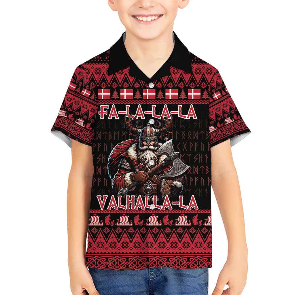 Denmark Santa Viking Christmas Kid Hawaiian Shirt Julemanden Goes Viking - Wonder Print Shop