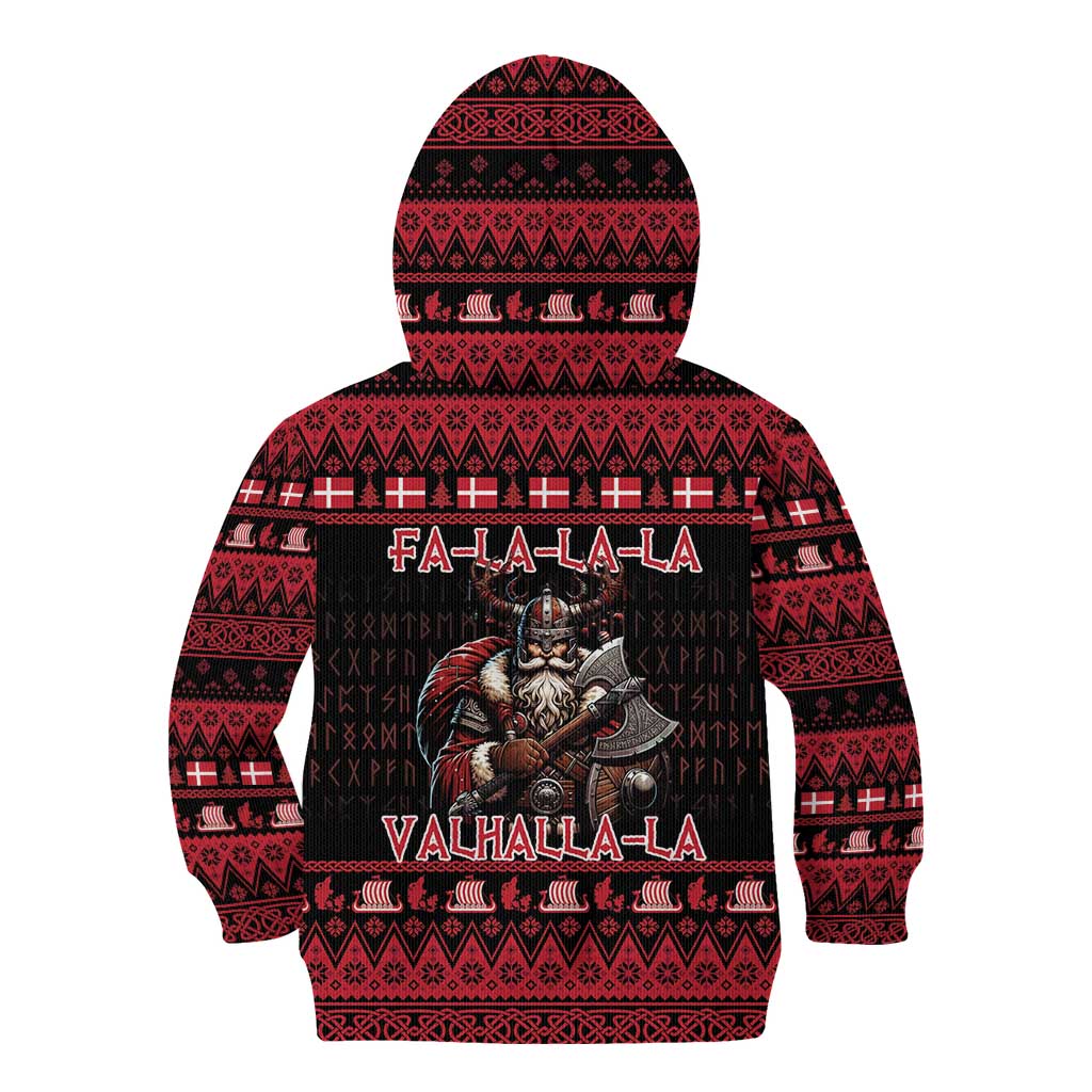 Denmark Santa Viking Christmas Kid Hoodie Julemanden Goes Viking - Wonder Print Shop