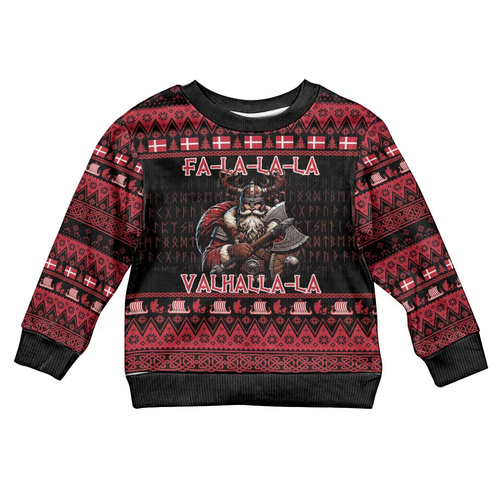 Denmark Santa Viking Christmas Kid Ugly Christmas Sweater Julemanden Goes Viking - Wonder Print Shop