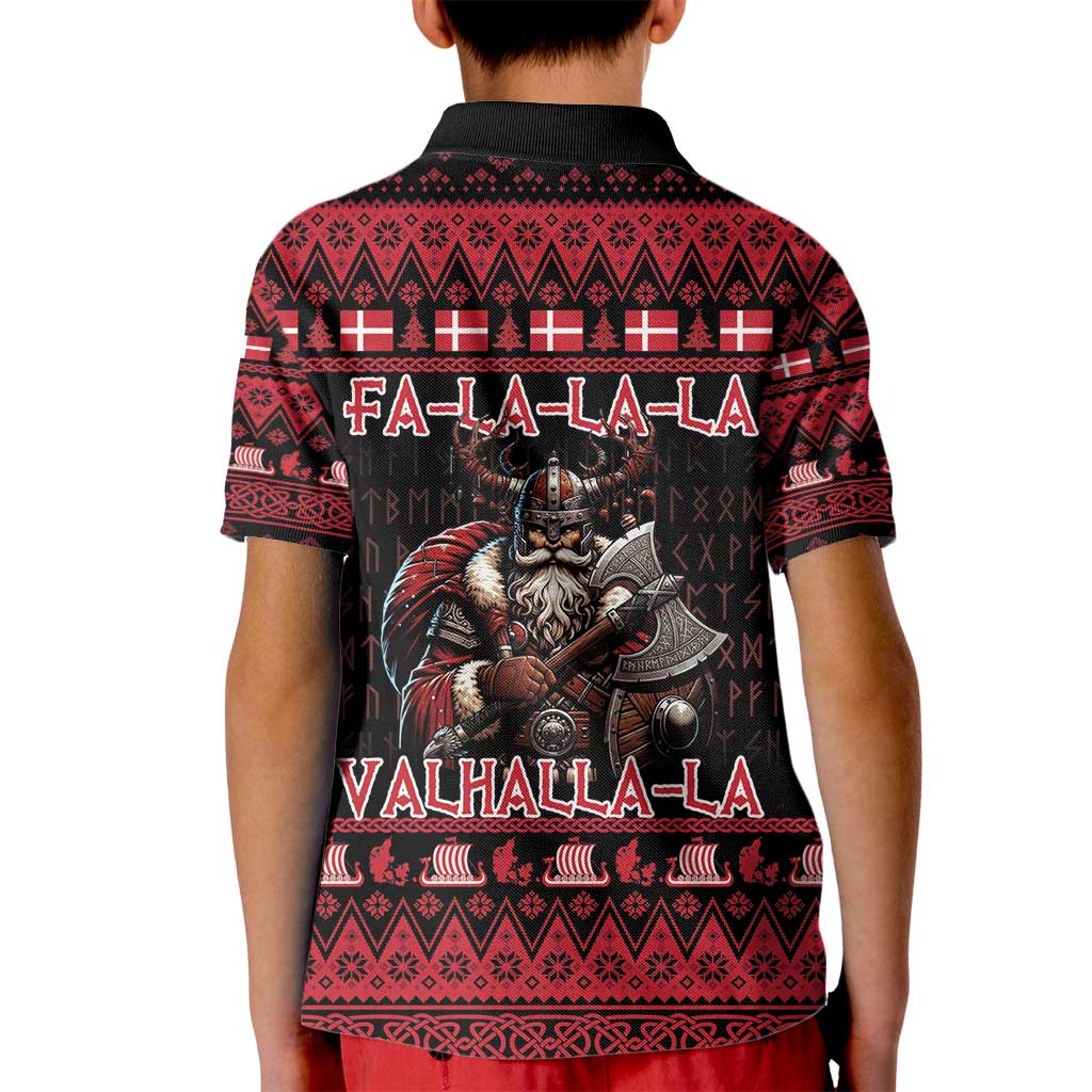 Denmark Santa Viking Christmas Kid Polo Shirt Julemanden Goes Viking - Wonder Print Shop