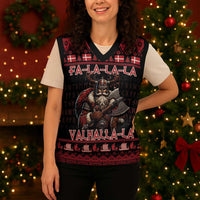 Denmark Santa Viking Christmas Knitted V-Neck Vest Julemanden Goes Viking - Wonder Print Shop