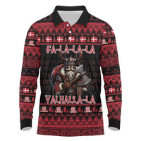 Denmark Santa Viking Christmas Long Sleeve Polo Shirt Julemanden Goes Viking - Wonder Print Shop
